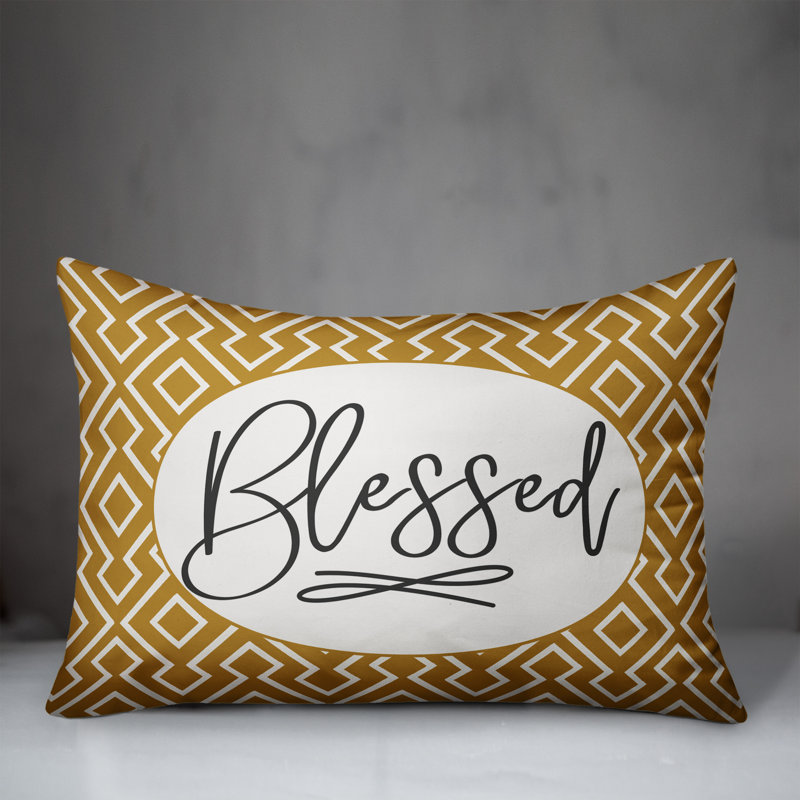 Housse de coussin rectangulaire et insert Blessed, Jaune