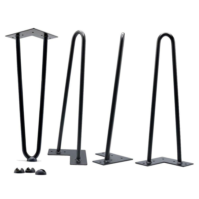 Pied de table en métal Lockard, H 12 po x l 4,30 po x P 4,30 po