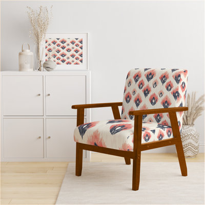 Chaise d'appoint French Country - Fauteuil de jardin rouge Ikat