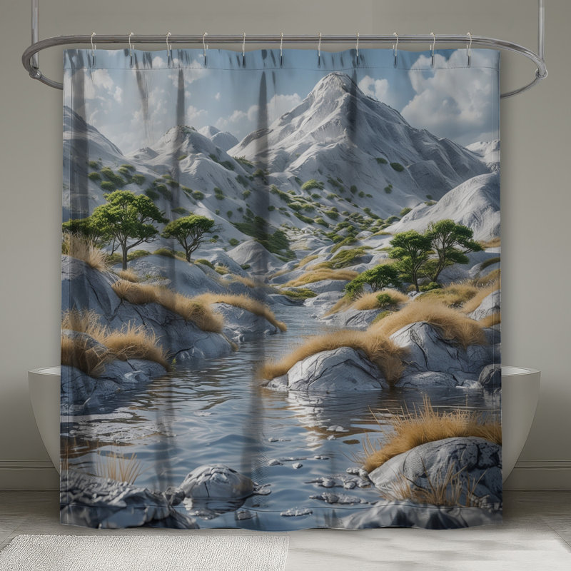 Rideaux de douche Snowy Mountain, L 70 po x H 72 po