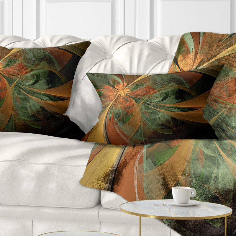 Coussin lombaire à fleur digitale symétrique numérique floral