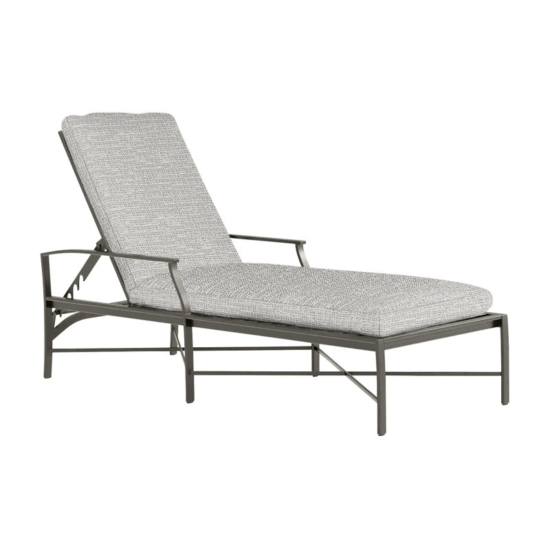 Chaise longue d'extérieur Monaco, Pas de soudure, Caramel tweed, Gris ardoise