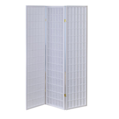 Alexnadra White 3 Panel Shoji Screen