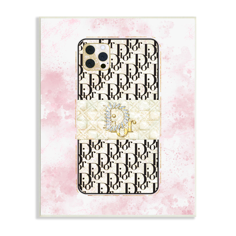 «Deluxe Glam Cell Mobile Still Life Pink Splatter» par Ziwei Li - impression sur toile tendue, H 19 po x l 13 po