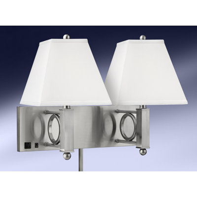 Steel Plug-in Armed Sconce