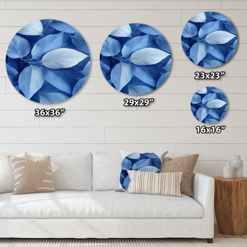 Kaileigh - reproduction d'art traditionnelle en métal bleu, H 16 po x l 16 po