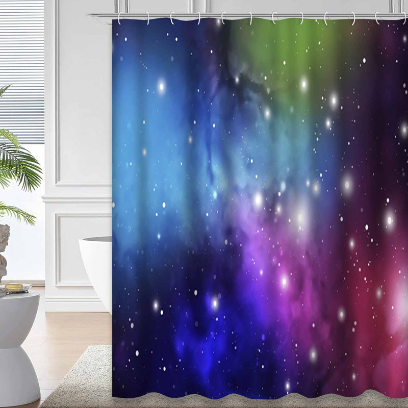 Rideau de douche avec 12 crochets Outer Space, L 72 po x l 78 po