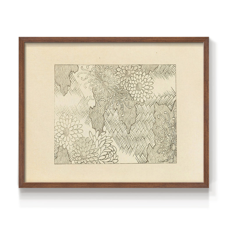 Croquis rétro - XLII - Reproduction encadrée - Restickable, H 8 po x l 10 po, Noyer