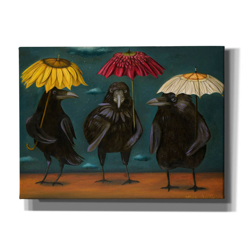 " Ravens Rain " by Leah Saulnier, 40" H x 54" W x 1.5" D