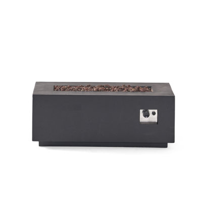 40" Outdoor 40,000 BTU Rectangular Mgo Concrete Propane Fire Pit(Tank Cover Not Included)