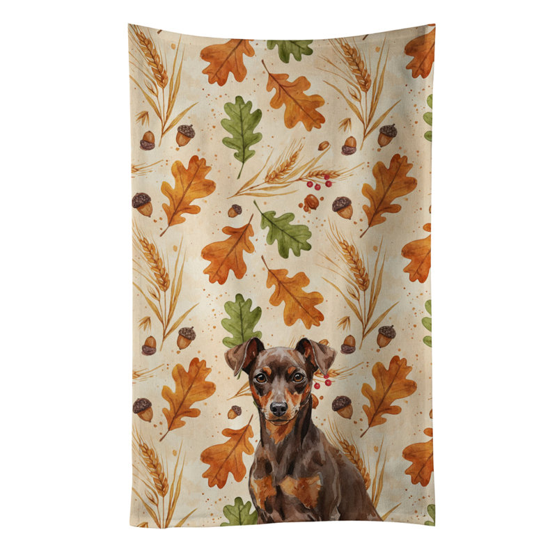 Serviette de cuisine miniature chocolat et rouille, Chocolate and Rust Miniature Pinscher Min Pin