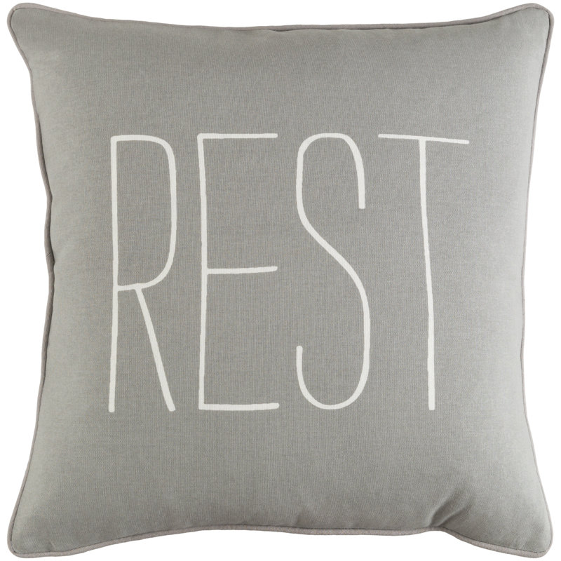 Manylath Square Cotton Pillow Cover, White/Black, Polyester/Polyfill
