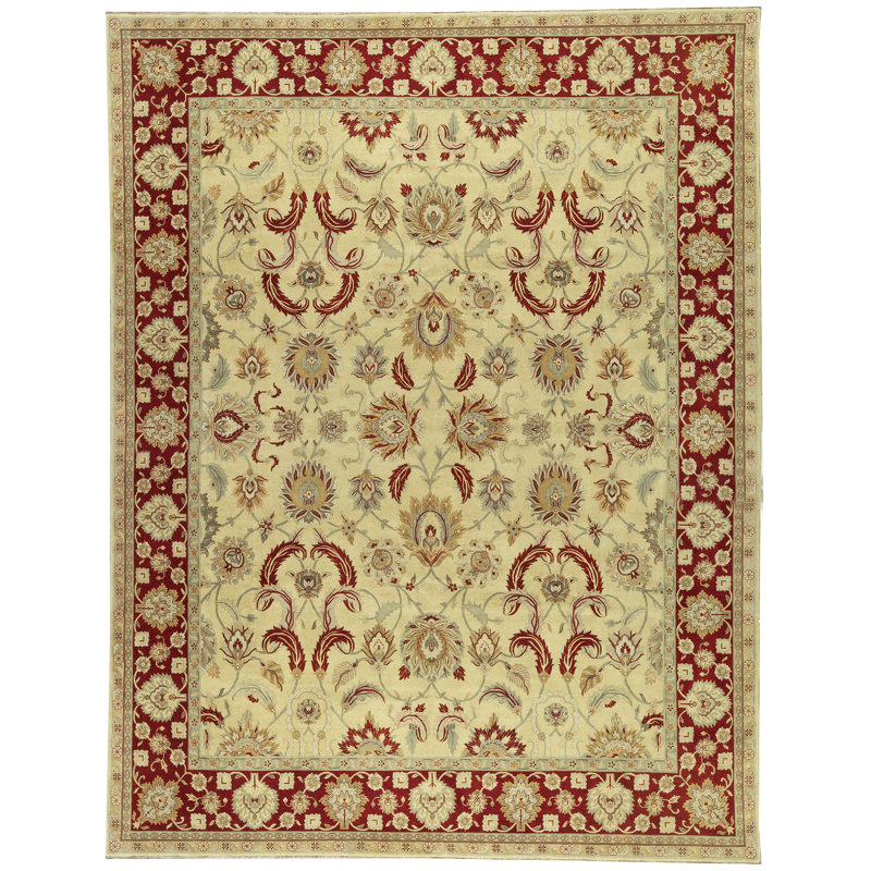 Tapis ivoire noué à la main de haute qualité