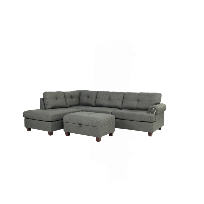 Canapé modulaire 3 pièces Contemporary, Polyfibre bleu / gris