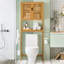 Armoire de rangement en bambou au-dessus de la toilette - Grand organisateur de salle de bain autoportant avec tablettes réglables, étagère compacte pour salle de lavage et balcon, naturel