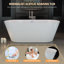 Baignoire autoportante de 60 po en acrylique, baignoire autoportante ovale avec drain chromé Toe-Tap et trop-plein à fente classique, blanc brillant