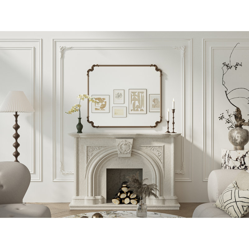 Miroir mural Genan, Or antique, 42 po x 36 po