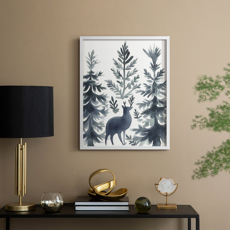 «Christmas Holiday Art», reproduction encadrée Cccxxv - bois massif, H 21 po x l 17 po, Blanc
