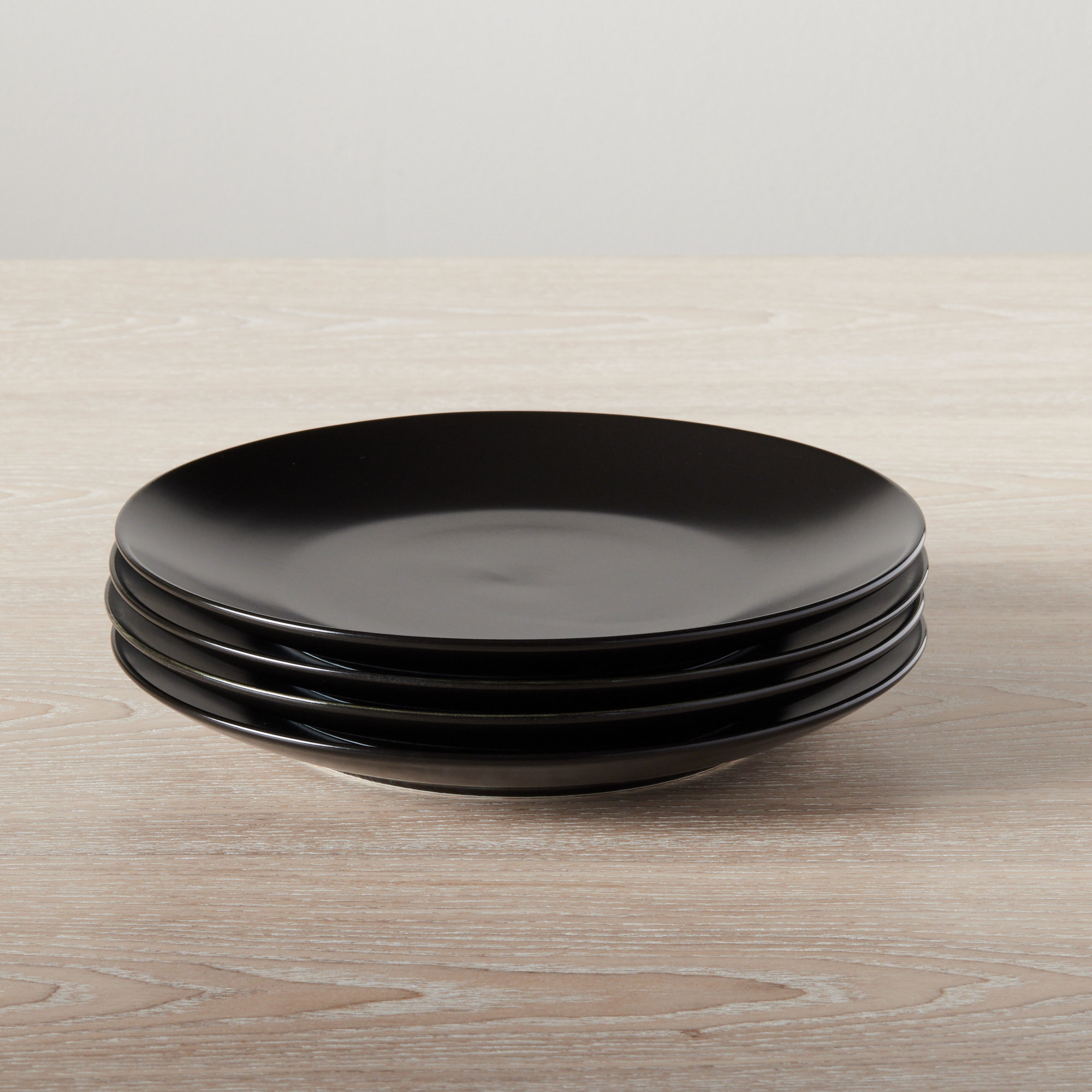 Izie Coupe Stoneware Salad Plate, Black