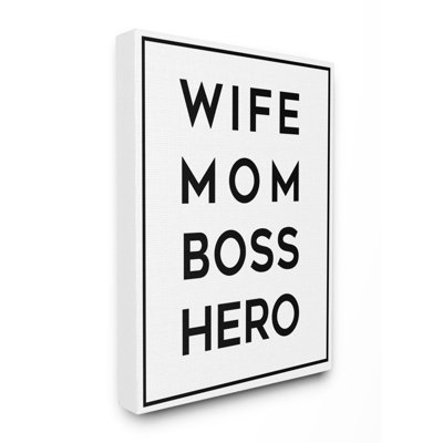 «Wife Mom Family Home Inspirational Word Design», impression sur toile