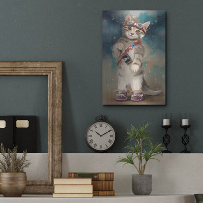 'Cat Is A Photographer Dressed In Boots And Glasses'  by Kajenna Art Metal Wall Art, 12" x 16"