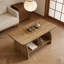 Table basse de salon moderne de 47 pouces, table basse rectangulaire à double couche avec fonction de rangement, conception de coin arrondi, matériau en bois aggloméré, convient au salon-404163019