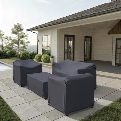 Arlethe Wood Outdoor Conversation Set Group Seating Patio Furniture Covers by Arlmont & Co.