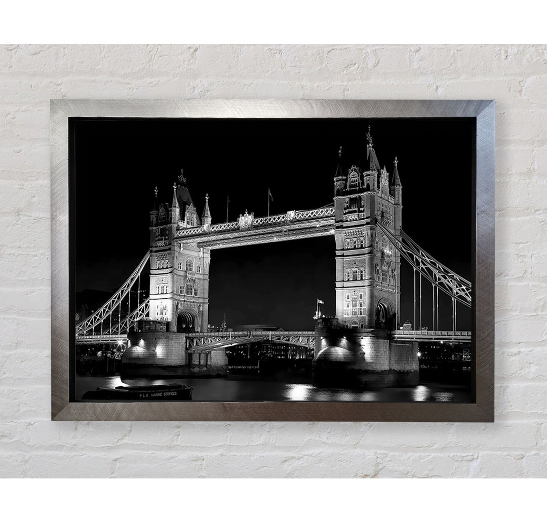 London Bridge Retro B N W - Druck