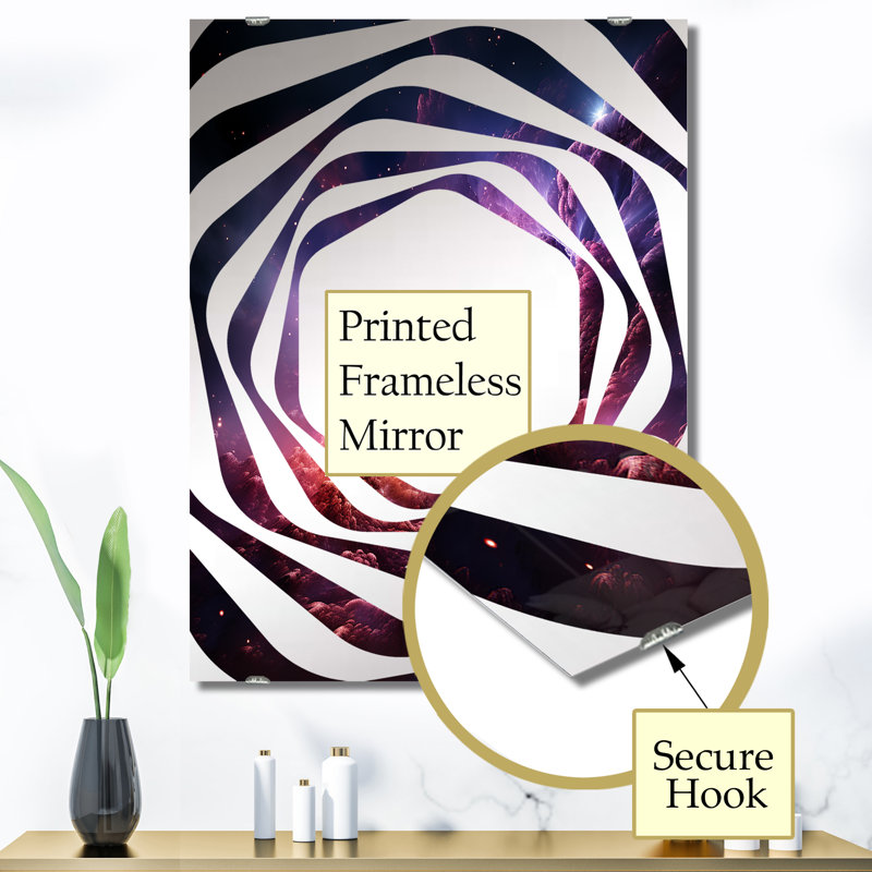 Pletcher - Miroir abstrait spirales murales, 40 po x 30 po