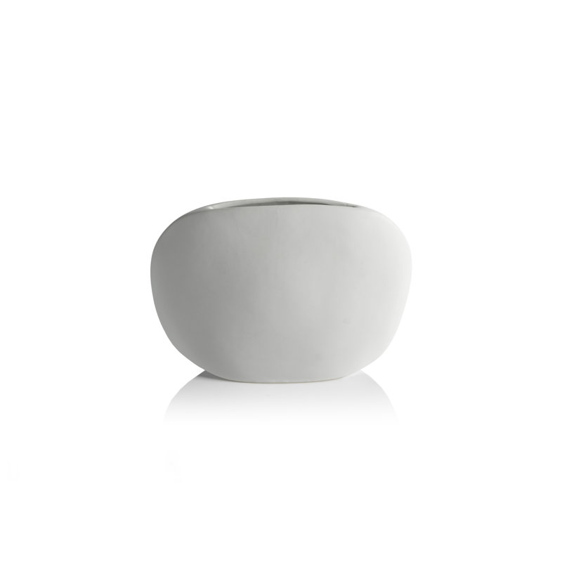 Vase de table en céramique Lamberton, H 7,5 po x l 10,5 po x P 2,25 po