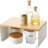 Modern Stackable Kitchen Organizer With Wooden Top - Sturdy Steel Frame Counter Shelf For Stylish Home Storage