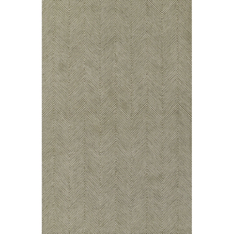 Cerro Chevron Hand Tufted Wool Area Rug in Green, Rectangle 9' x 12'