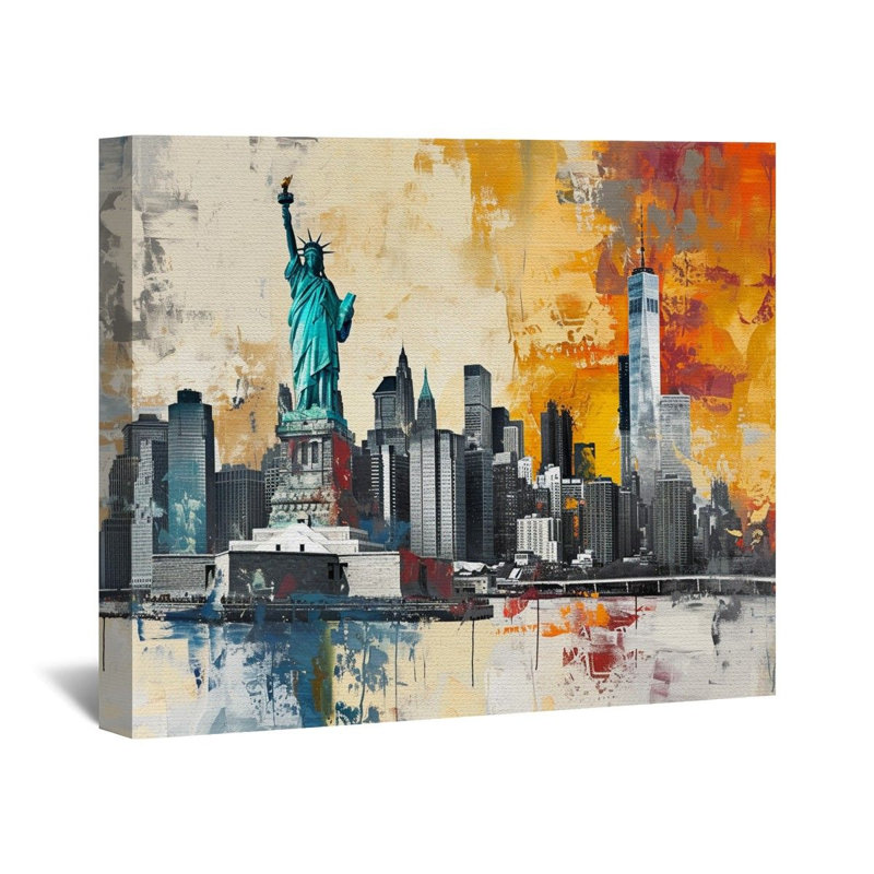 Décoration murale urbaine New York City, H 12 po x l 12 po