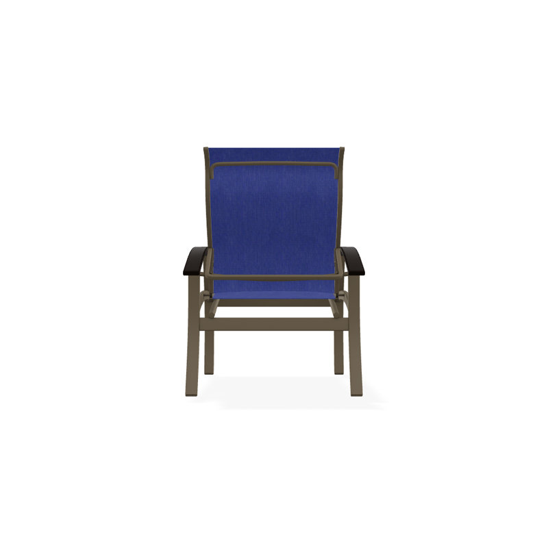 Chaise de patio Askar, Bois de plage texturé, Atlantis bleu royal Sunbrella®, Noir