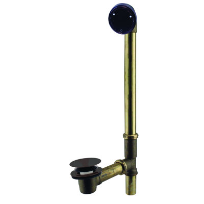 17 ga. Tip-Toe Bathtub Leg Drain Assembly with Patented Deep Soak Overflow
