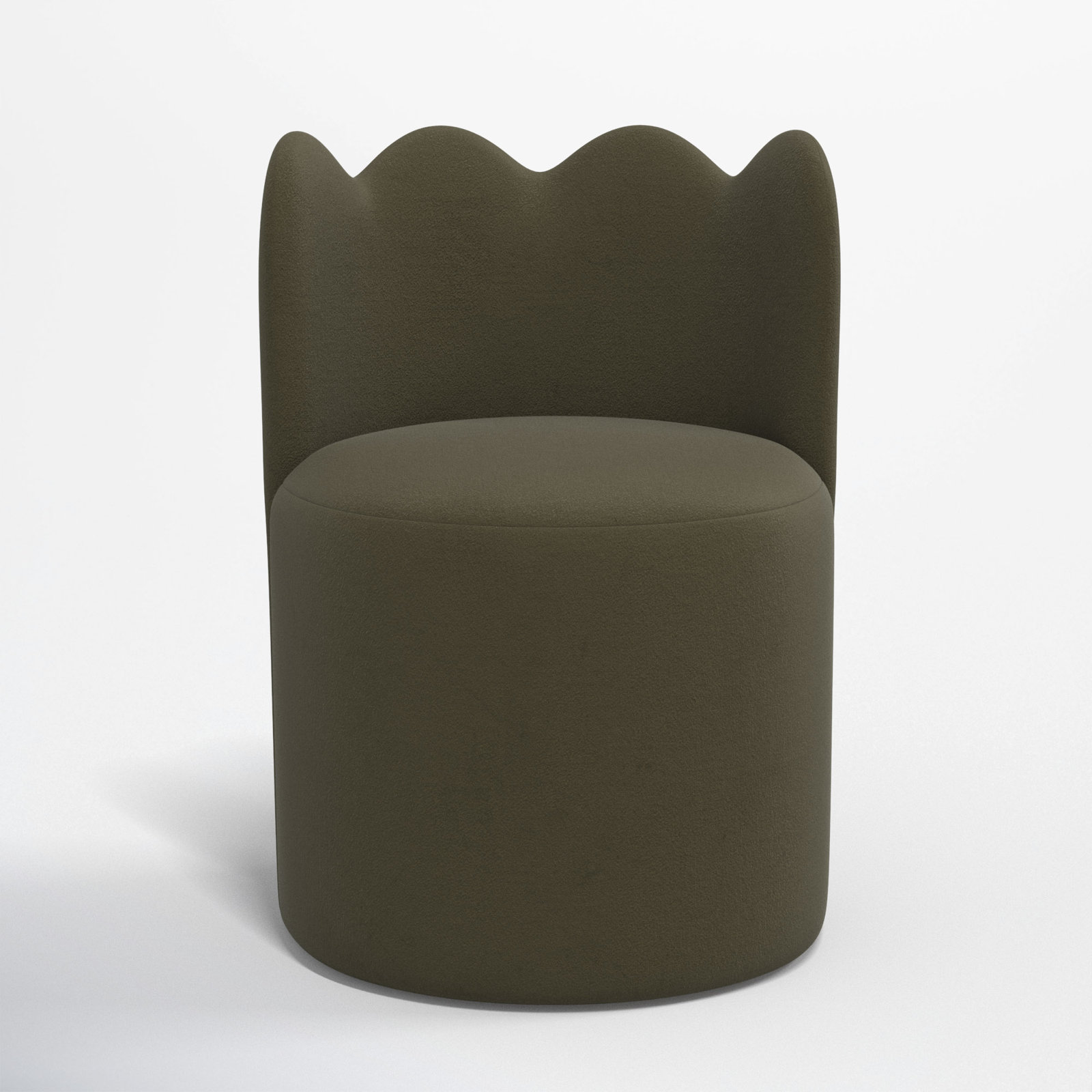 Dahlia Wavy Back Dining Chair, Classic Loden Velvet