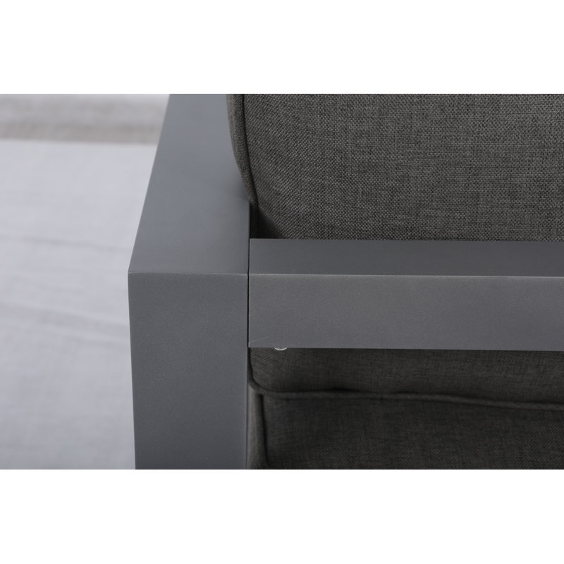 Causeuse de patio avec coussins Abygayle, Gris anthracite