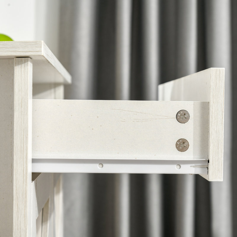 Storage Wood Console Table with Drawer, White