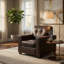 Fauteuil Orion, coussin moderne capitonné en simili cuir-109265499
