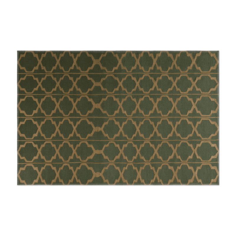 Trellis Brown Indoor and Outdoor Area Rug, Rectangle 9' x 12'
