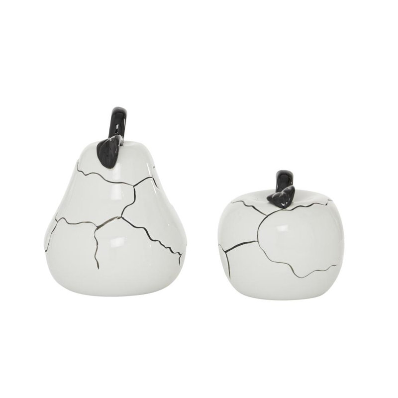 Cianciolo Ceramic Apple and Pear Sculpture Set
