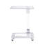 Table d'appoint en verre avec plateau en acrylique pour le salon - Table d'appoint moderne, verre trempé de 5 mm, montage facile, plateau verrouillable en forme de C, style carré pour chambre et balcon, facile à nettoyer, design mobile