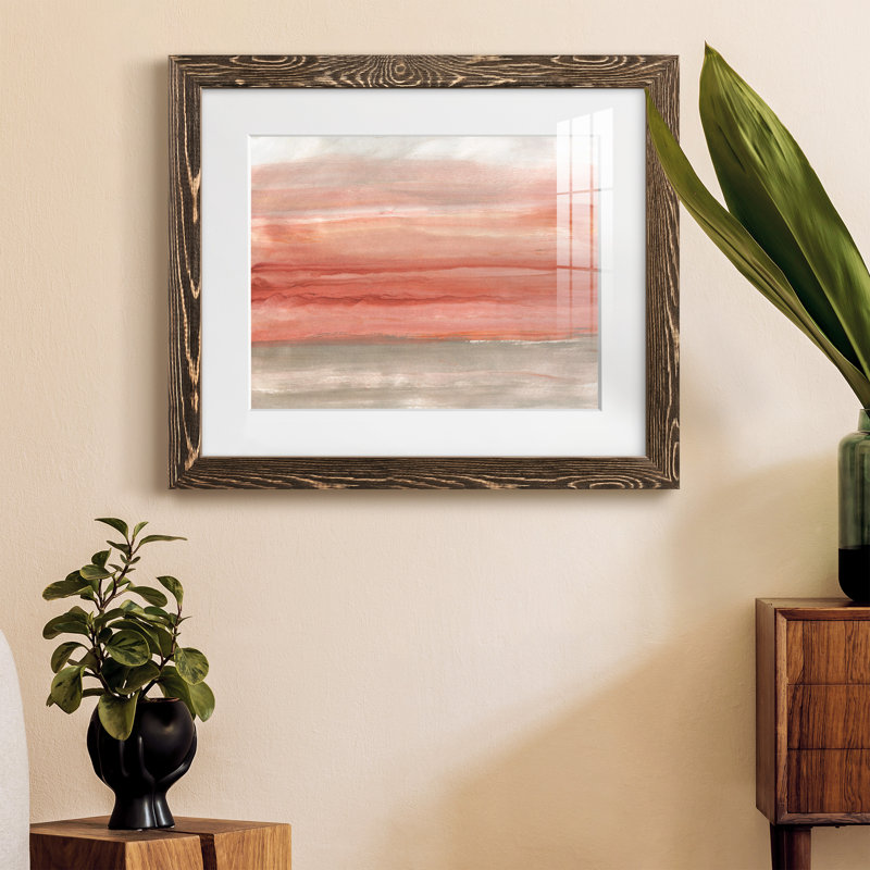 Ciel Oasis - peinture encadrée, H 24 po x l 18 po x P 1,5 po, Encadré de bois de noyer