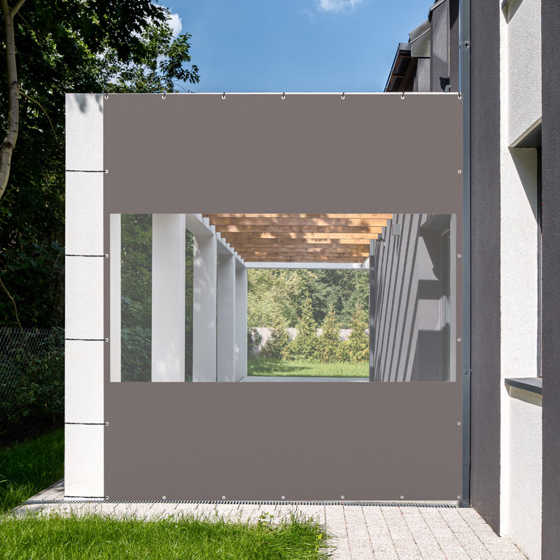 Domi Louvered Polyethylene Plastic Side Wall, 95.3" H x 83" W x 1" D, Gray