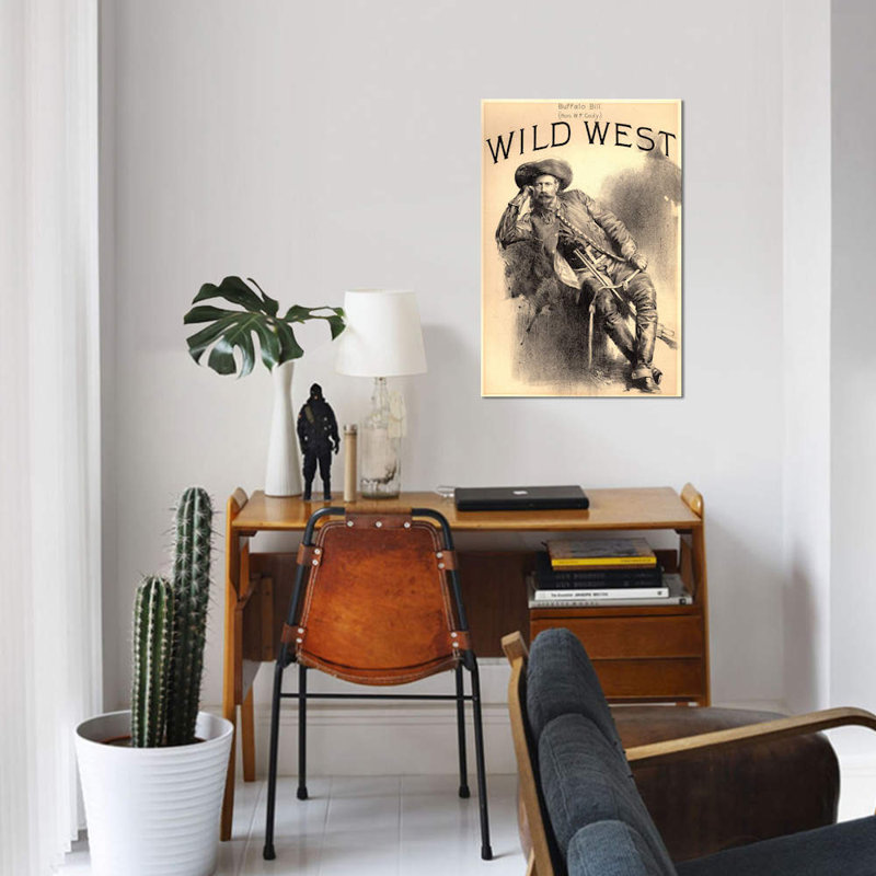«Buffalo Bill», impression sur toile, H 26 po x l 18 po x P 1,5 po, Toile tendue, Pas de tapis