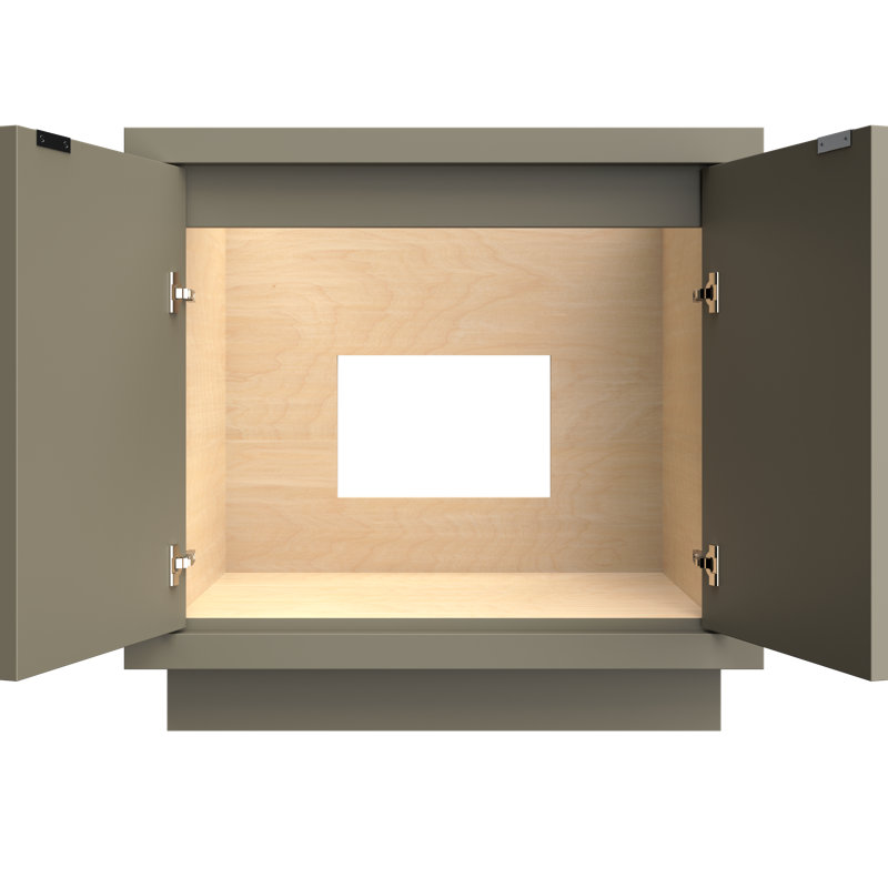 Meuble-lavabo simple Lecrieu, Olive française, Chrome poli, 36"
