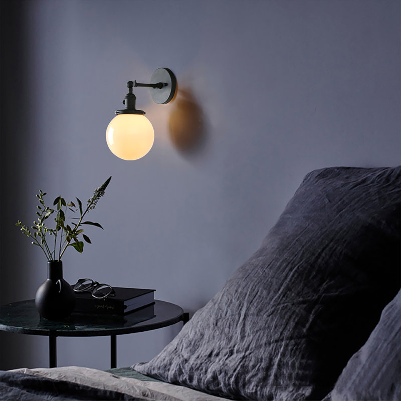 Eula Glass Armed Sconce, Black
