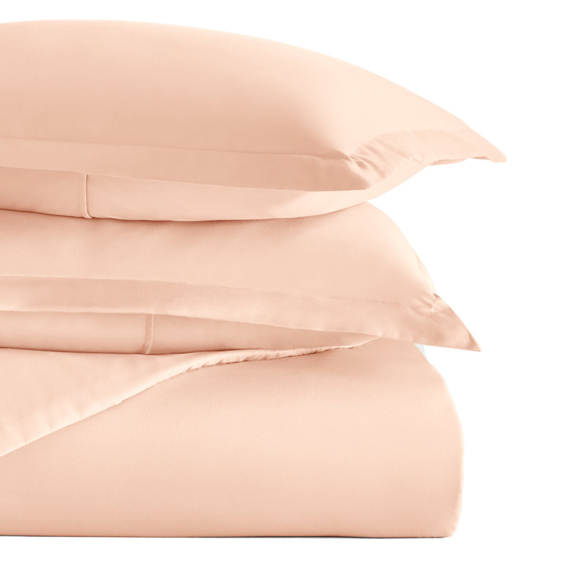 Blush Twin/Twin XL Microfiber Duvet Cover Set with Standard Sham