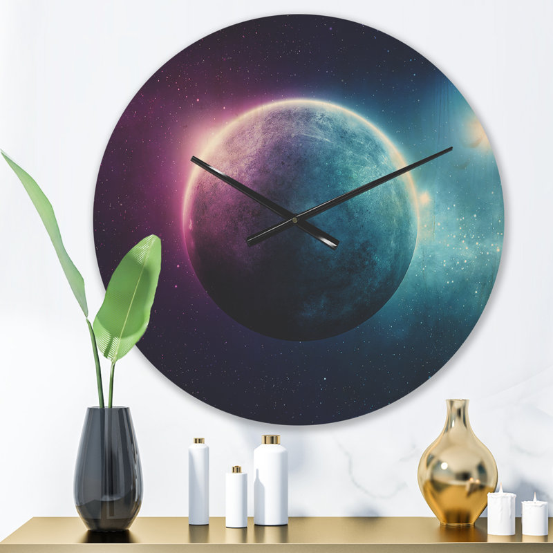 Horloge murale moderne en bois profond, Moyenne