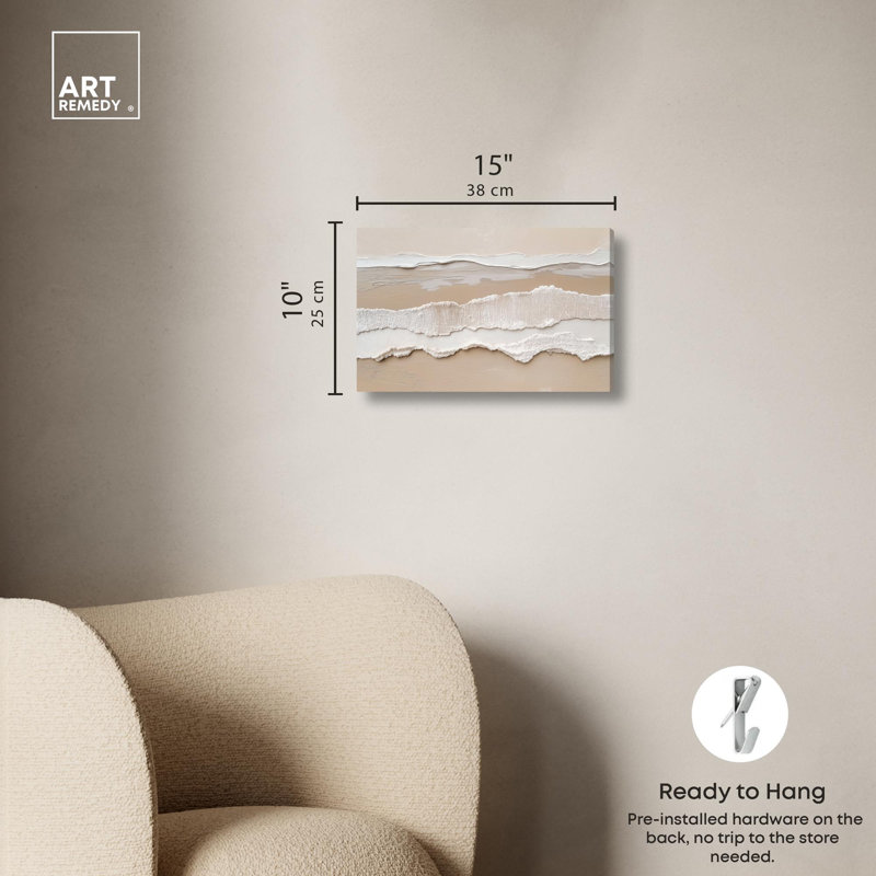 Toile texturée «Sea II» par Art Remedy, H 20 po x l 30 po, Toile tendue, Toile tendue